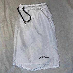 White Swim Trunks - boohooMAN (Medium)